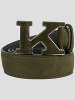 Kiton Green Leather Suede Belt