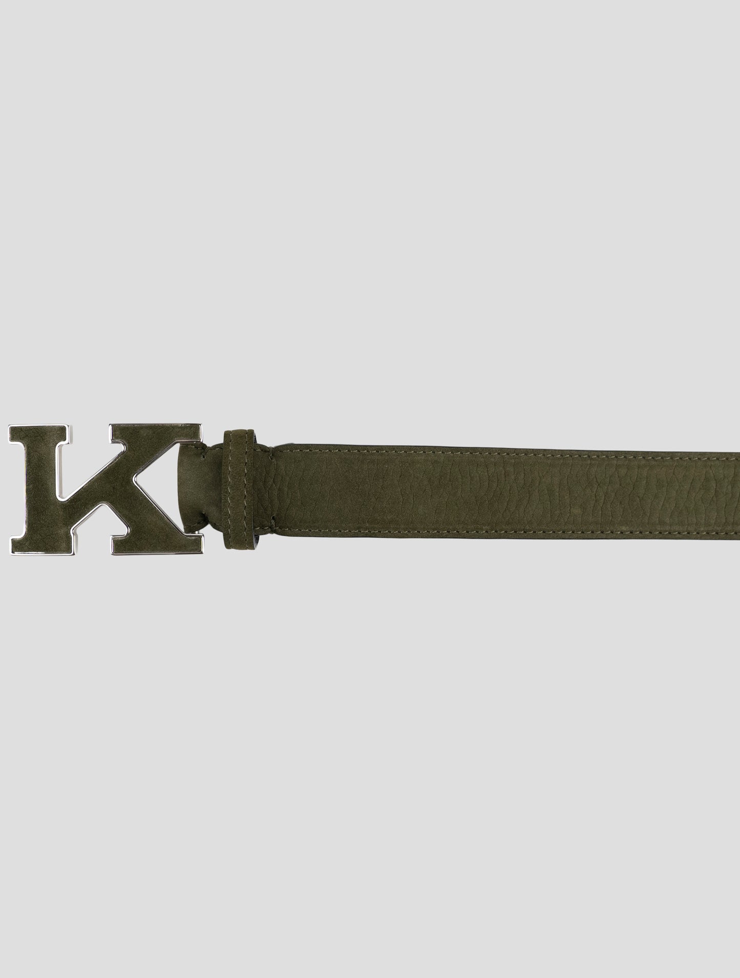Kiton Green Leather Suede Belt