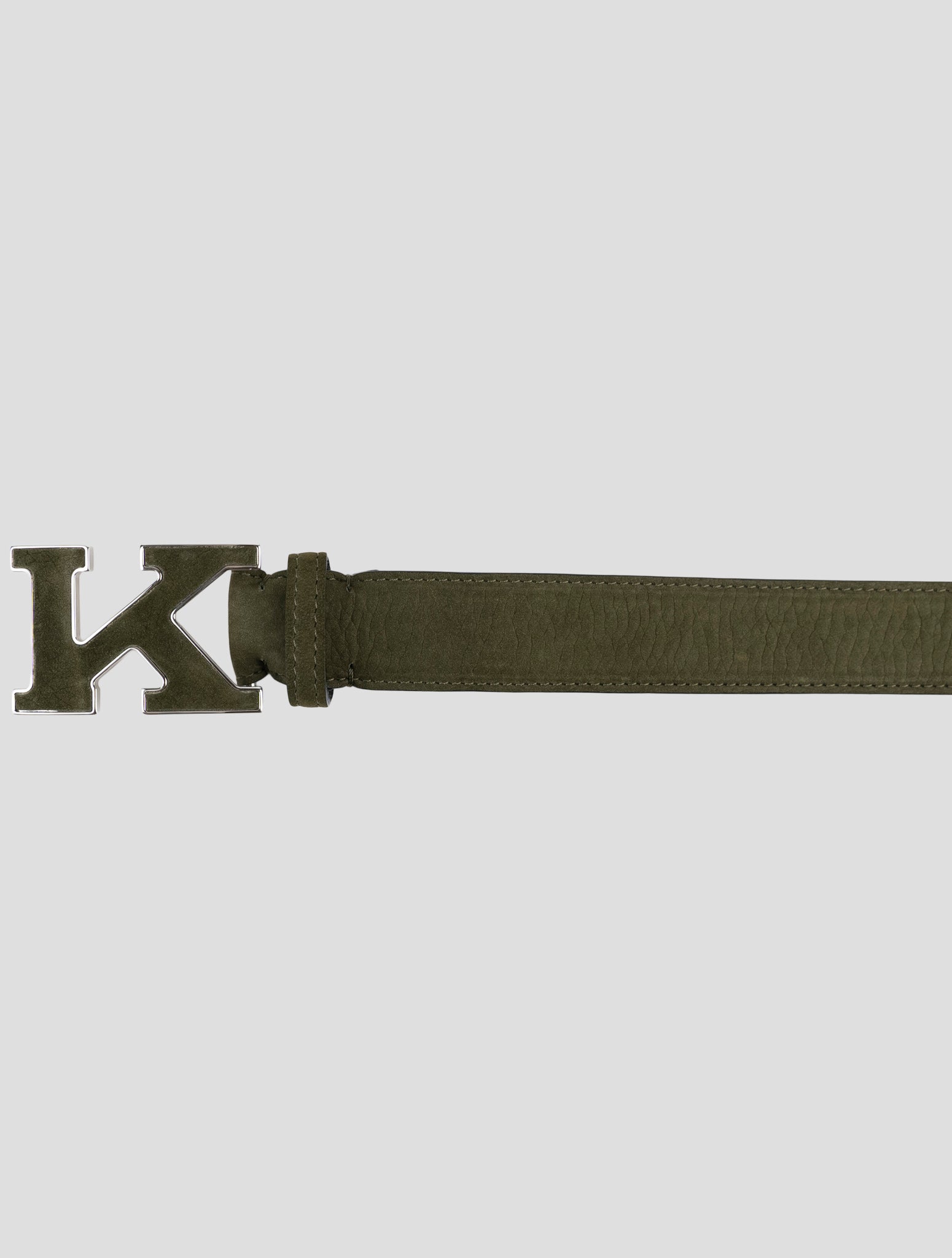 Kiton Green Leather Suede Belt