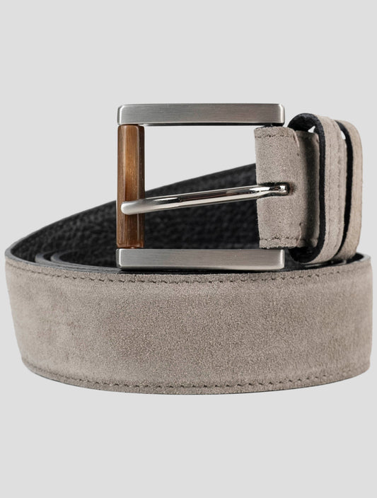 Kiton Beige Leather Suede Belt