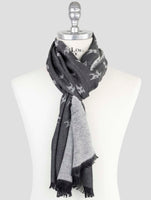 Kiton Gray Wool Silk Scarf
