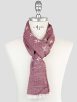 Kiton Burgundy Wool Silk Scarf
