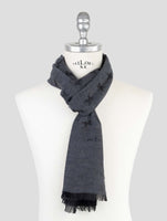 Kiton Gray Wool Silk Scarf