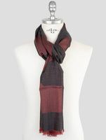 Kiton Burgundy Wool Silk Scarf