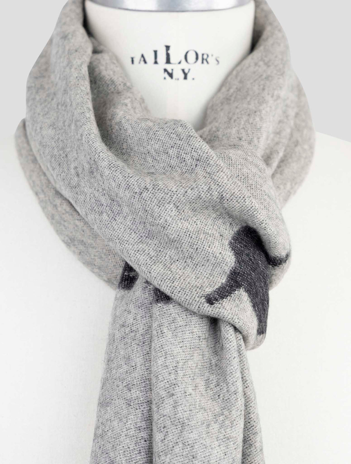 Kiton Gray Cashmere Wool Scarf