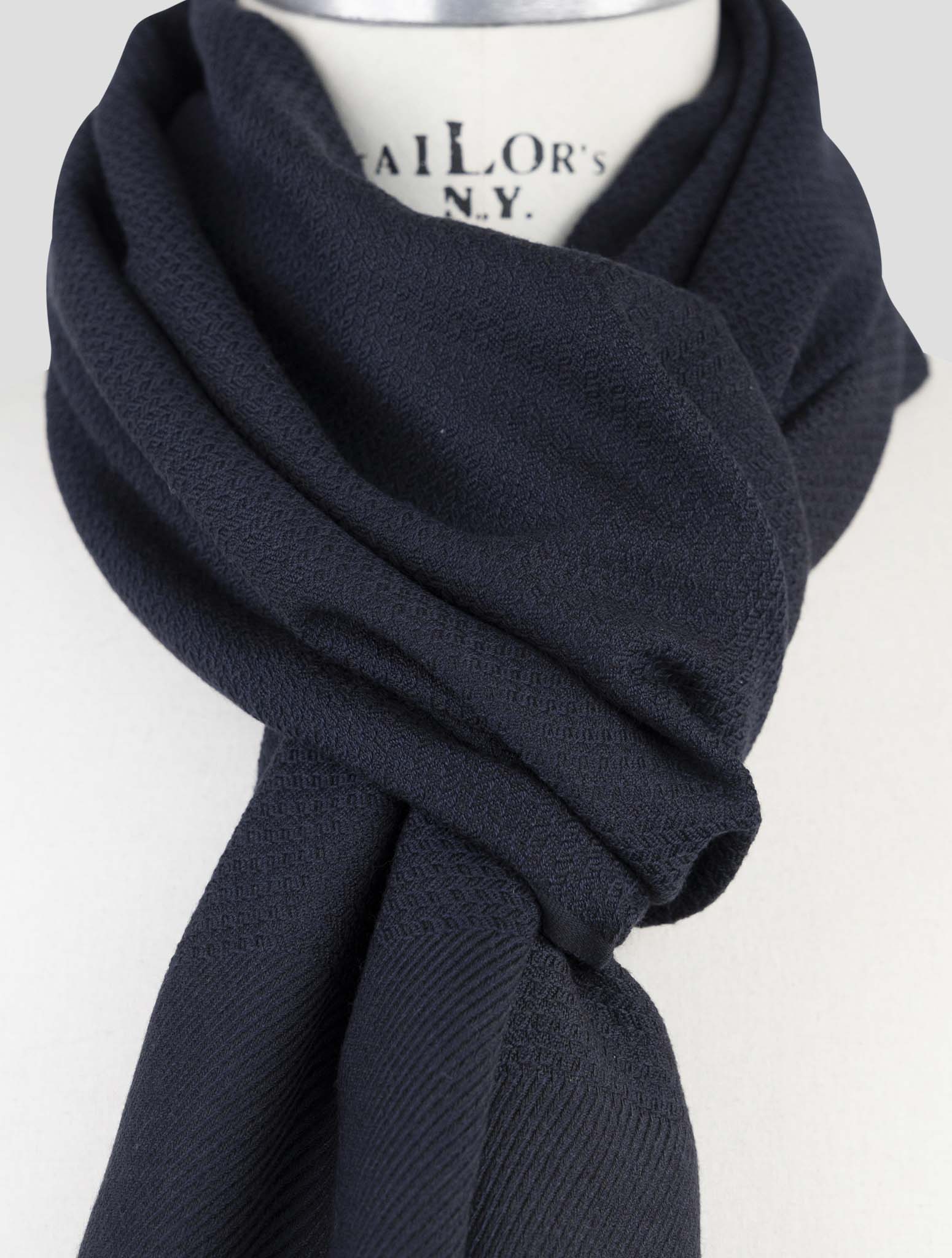 Kiton Blue Cashmere Silk Scarf