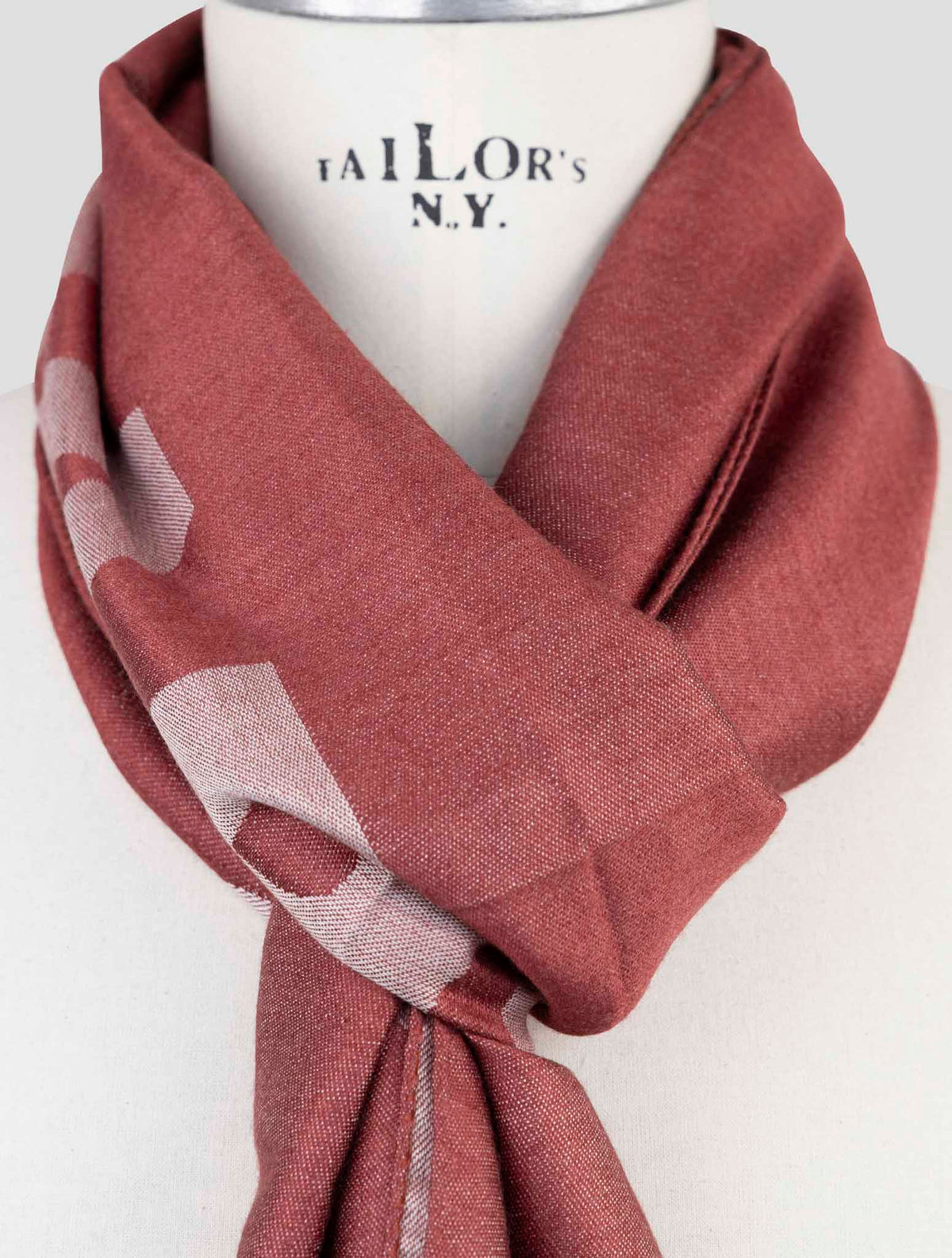 Kiton Red Cashmere Silk Scarf