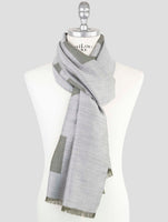 Kiton Green Gray Cashmere Silk Scarf