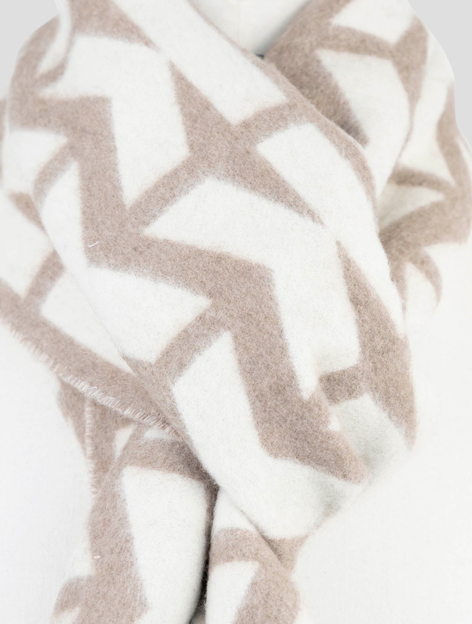 Kiton Beige White Cashmere Scarf