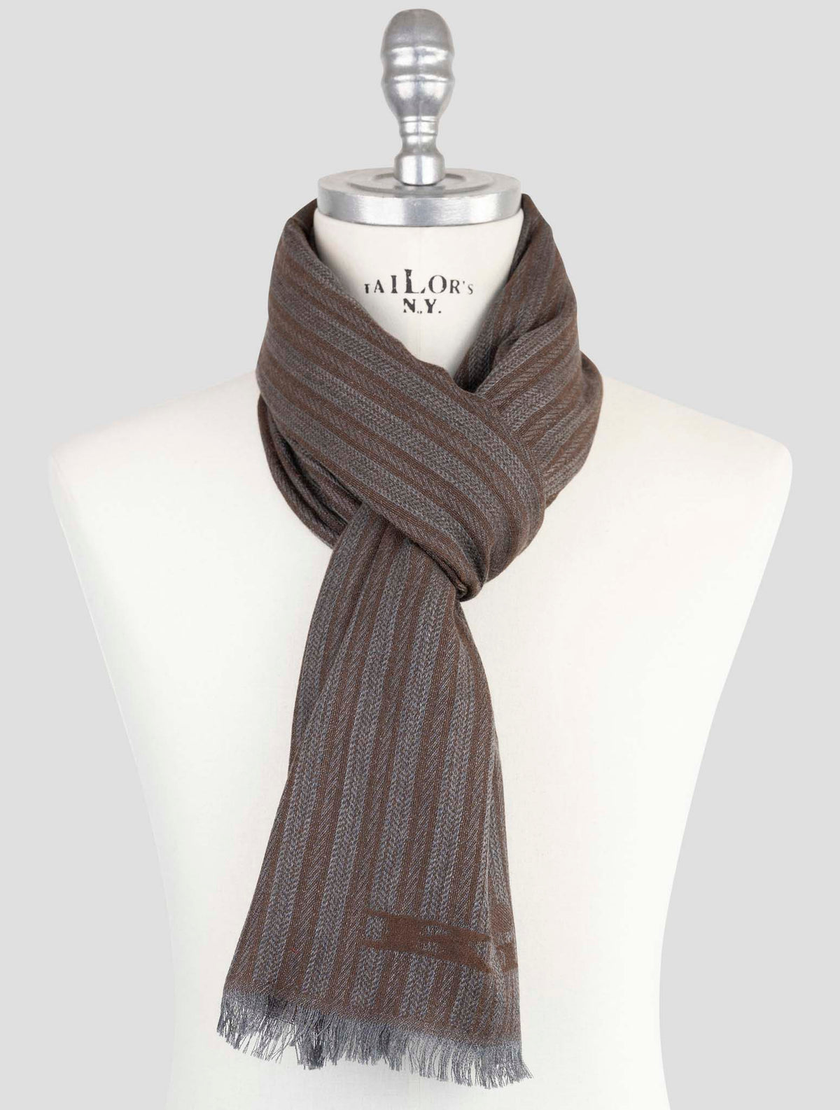 Kiton Gray Cashmere Scarf
