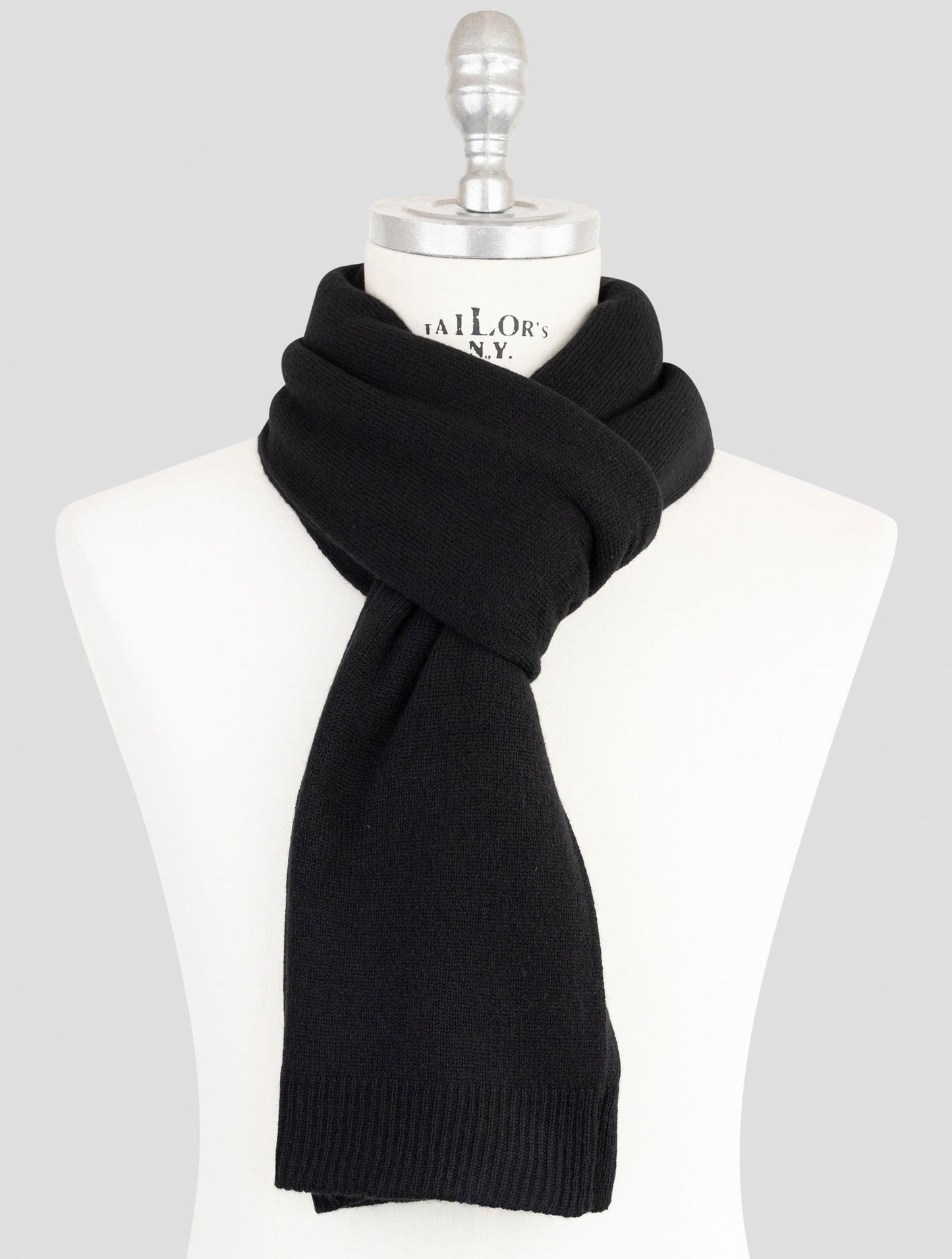 Kiton Black Cashmere Scarf