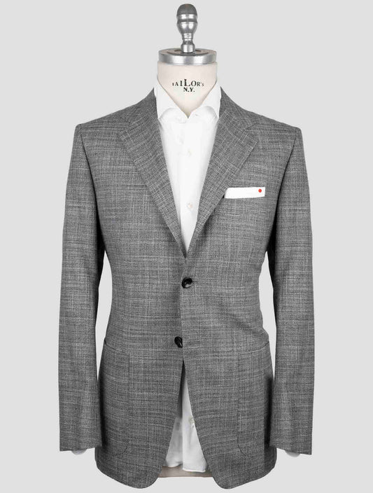 Kiton Brown Cashmere Fleece Wool Silk Linen Blazer