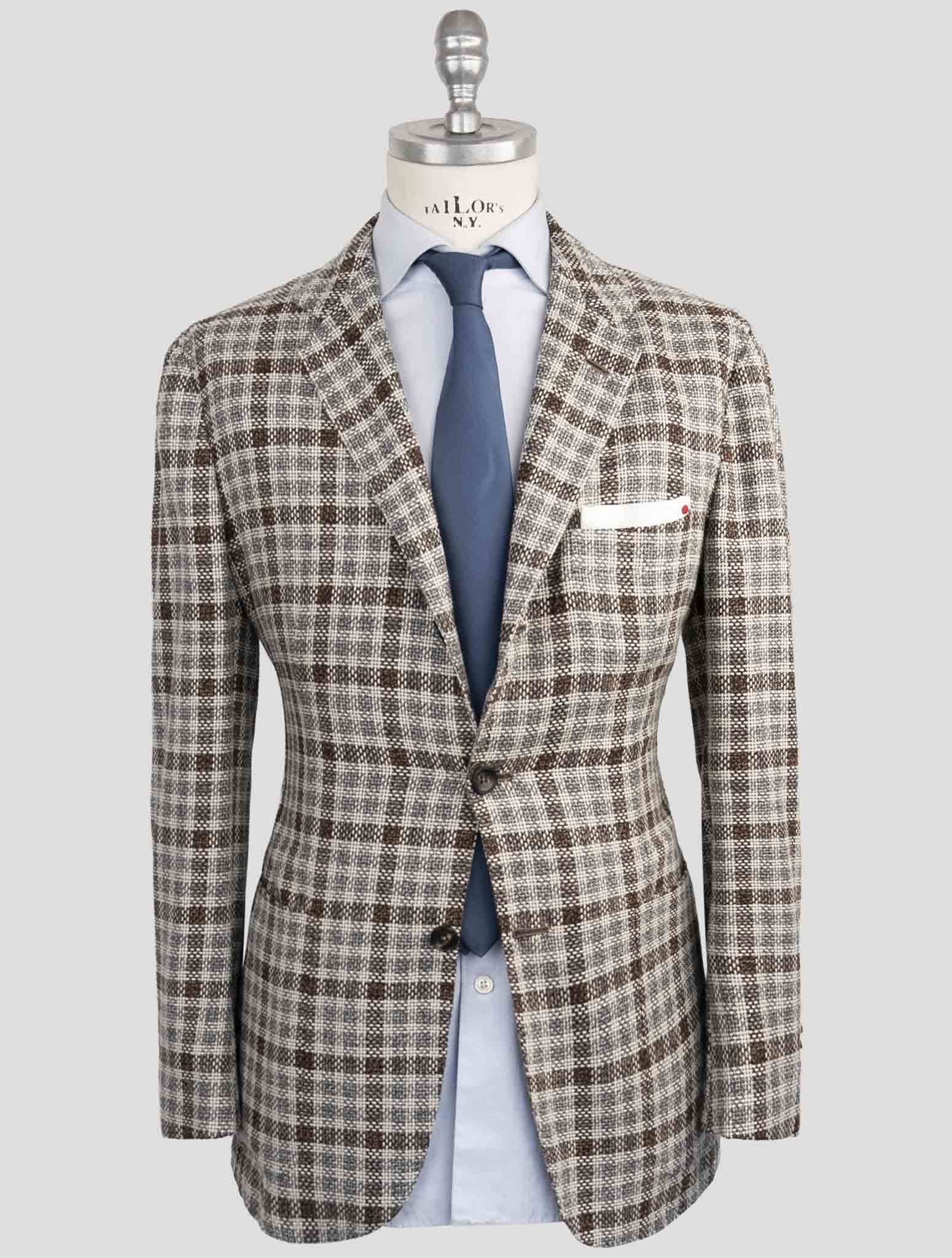 Kiton brown and gray cashmere blazer