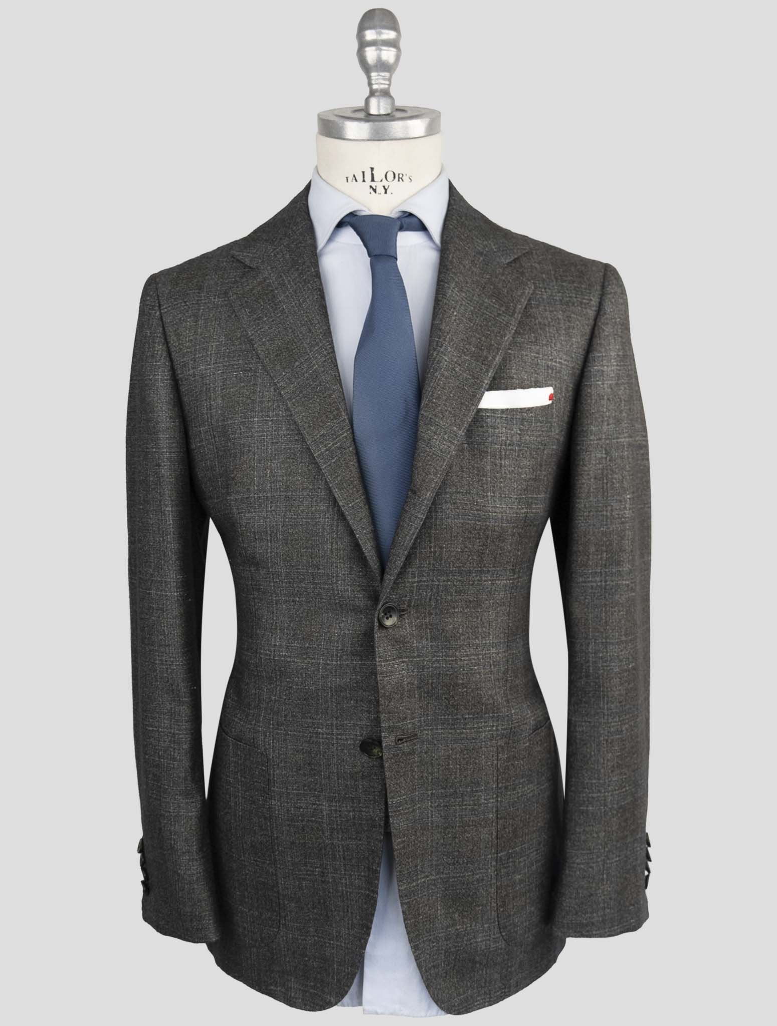 Kiton green cashmere silk linen suit