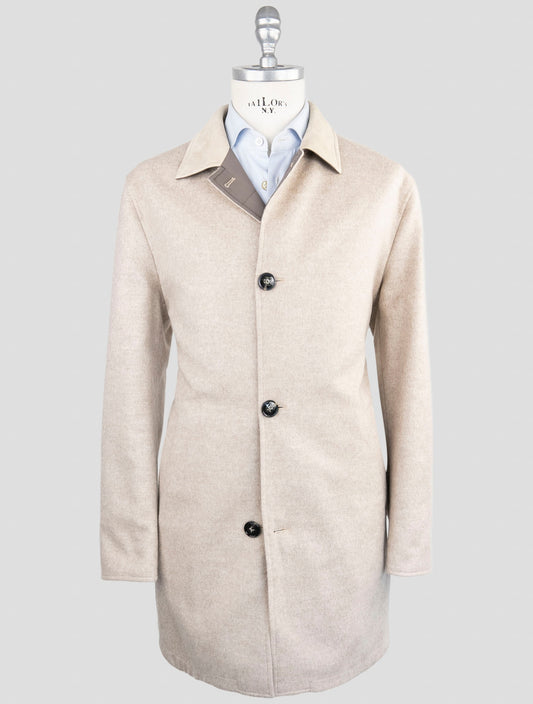 Kiton Beige Pl Cashmere Reverse Overcoat