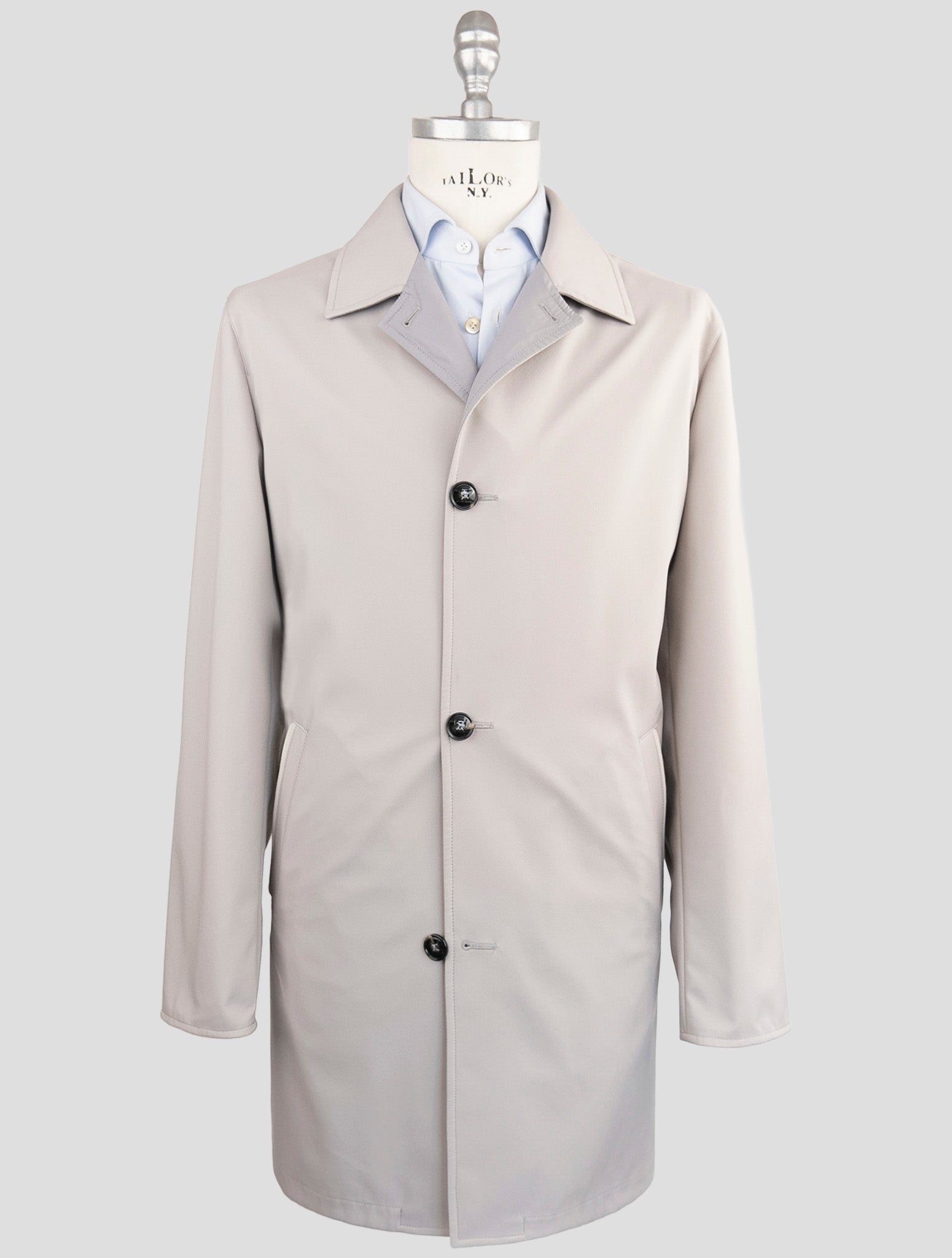 Kiton gray reversible cotton overcoat