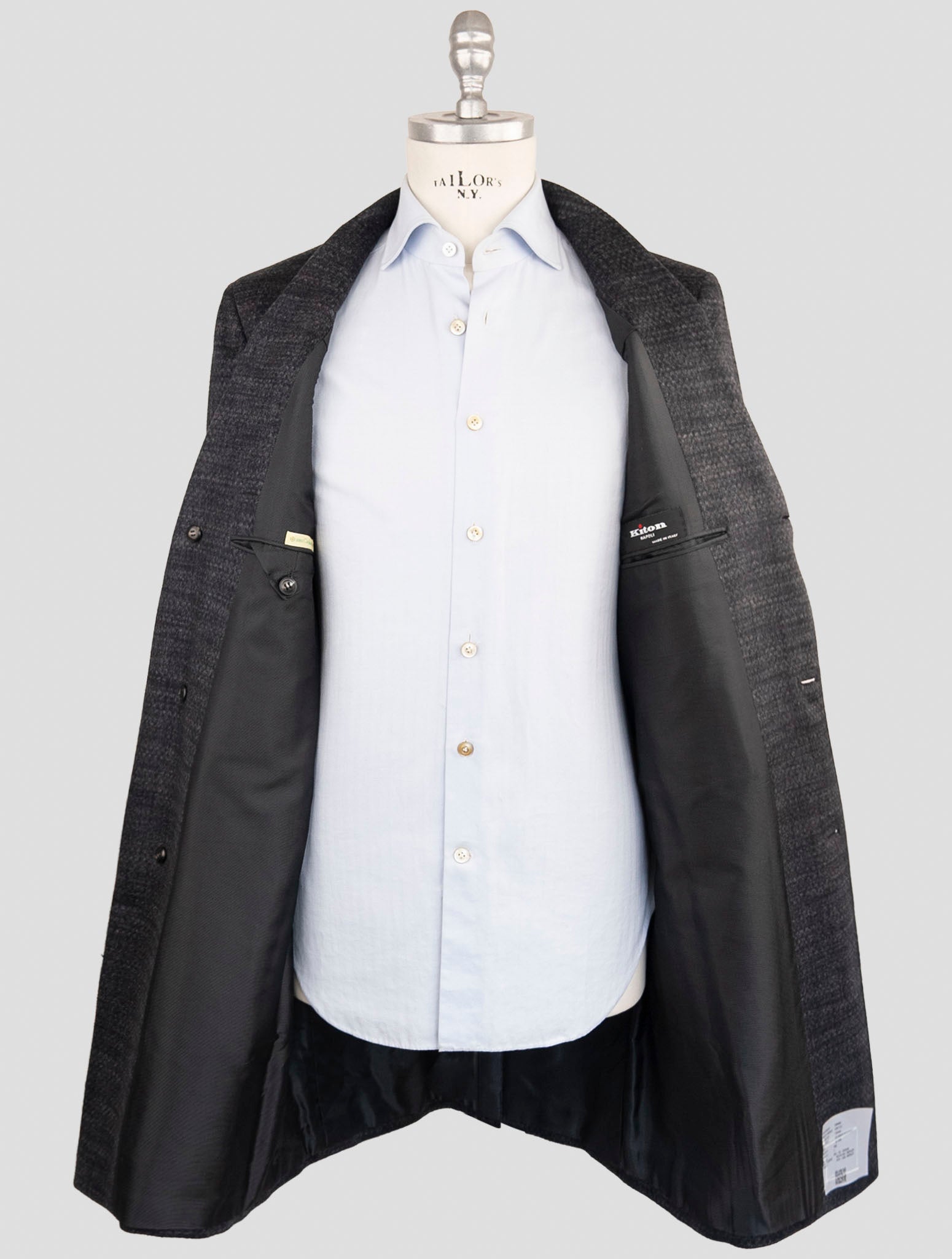Kiton Dark Gray Cashmere Overcoat