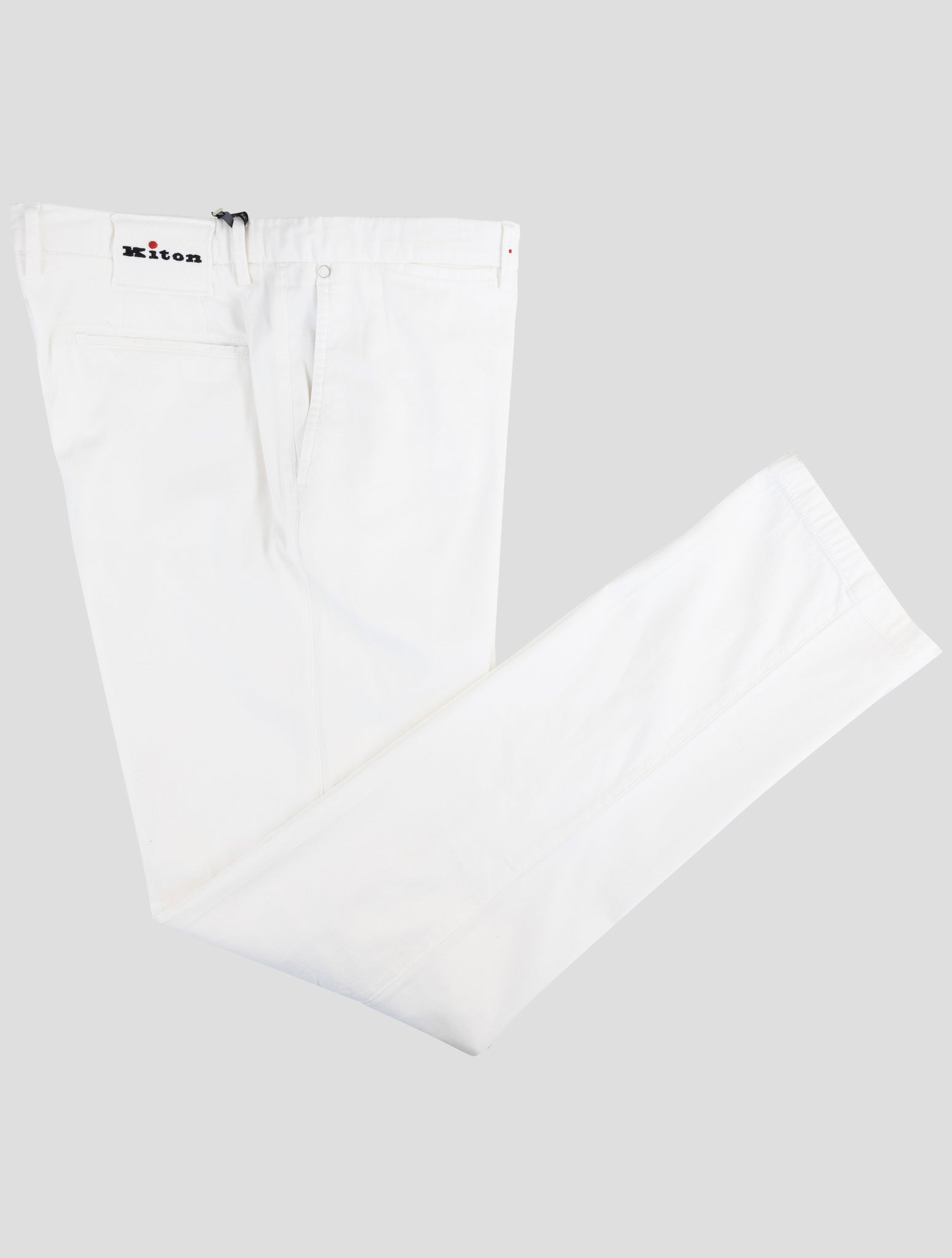 Kiton white cotton EA pants