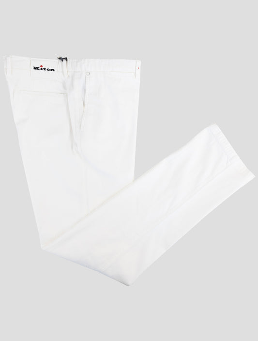 Kiton White Cotton Ea Pants