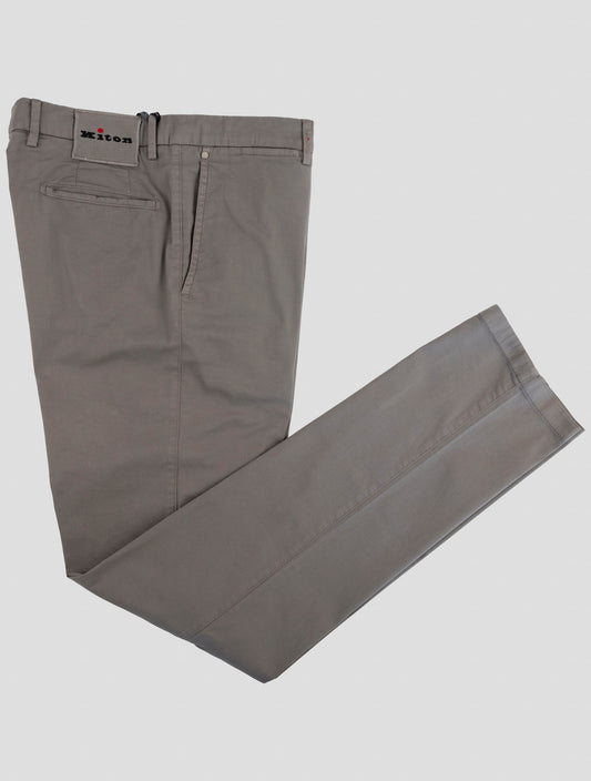 Kiton Taupe Cotton Silk Ea Pants