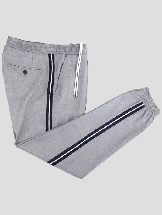 Kiton Gray Fleece Wool Pa Pants