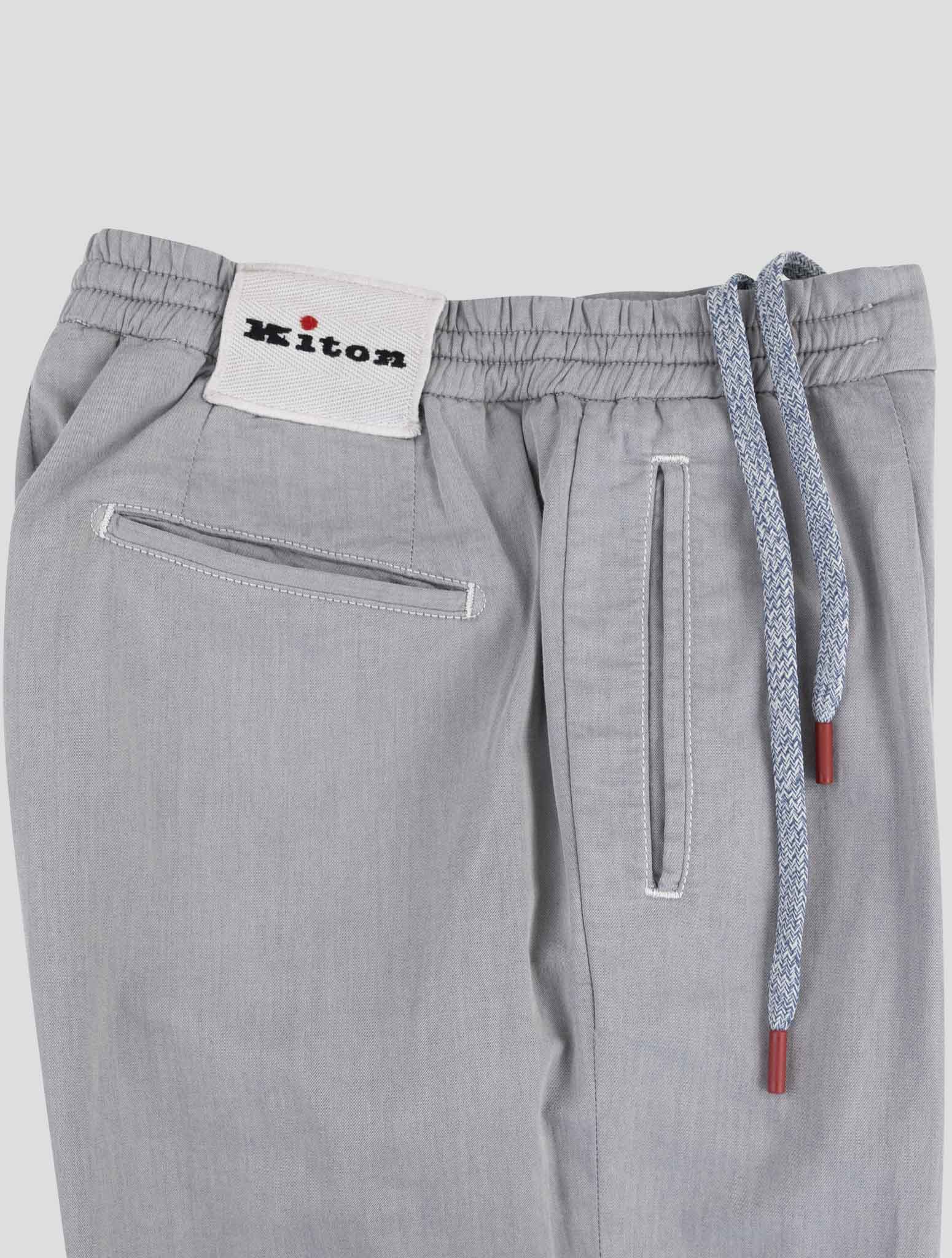 Kiton Gray Cotton Ea Pants