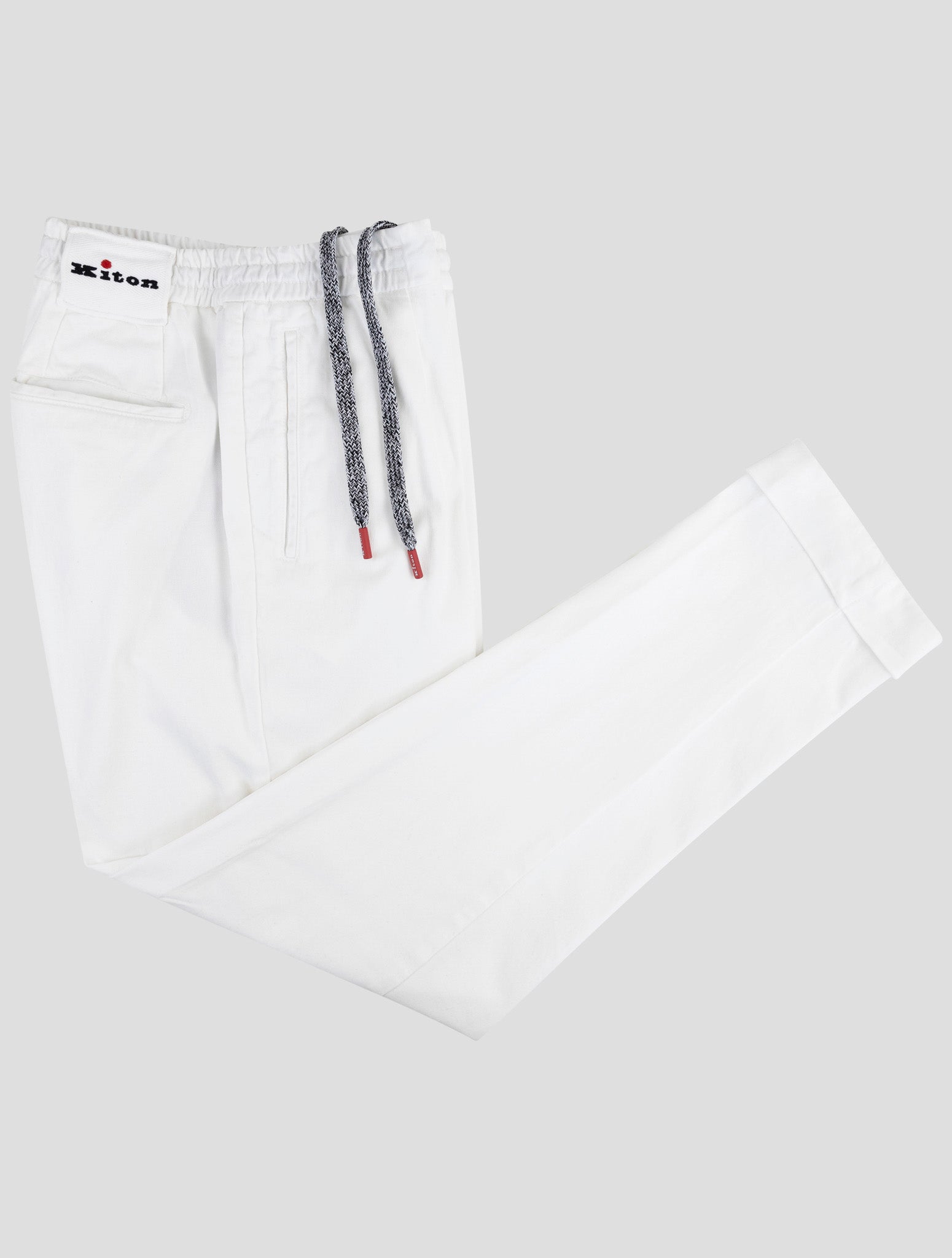 Kiton White Lyocell Cotton Ea Pants