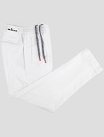 Kiton White Lyocell Cotton Ea Pants