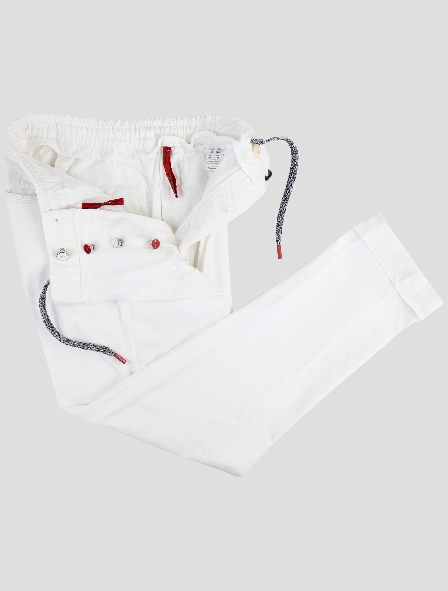 Kiton White Lyocell Cotton Ea Pants
