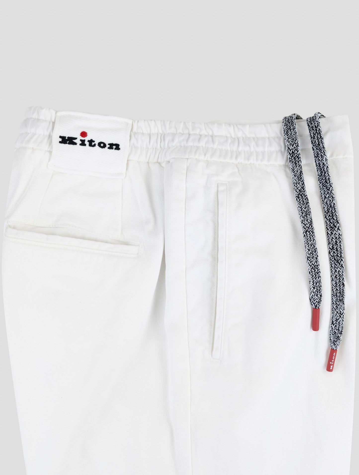 Kiton White Lyocell Cotton Ea Pants