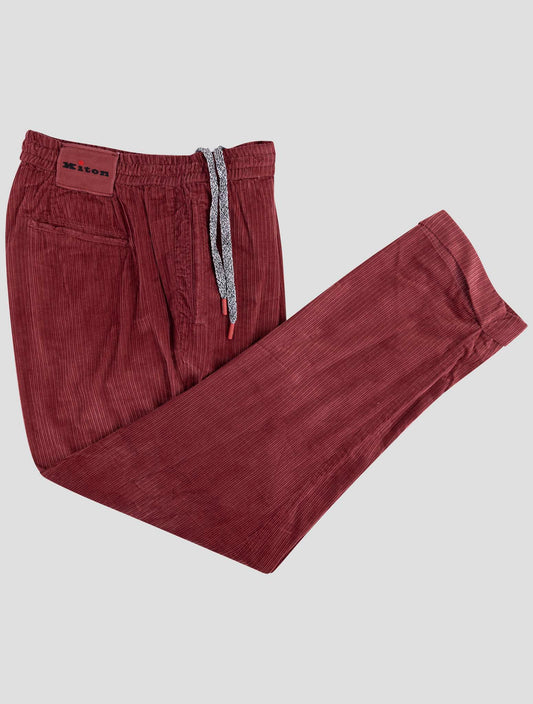Kiton Burgundy Cotton Velvet Pants