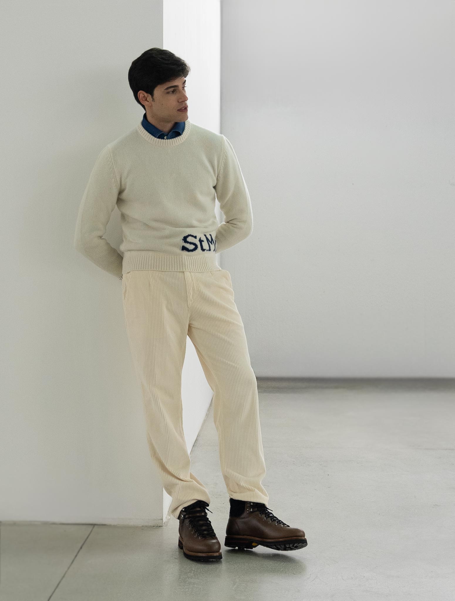 Kiton Beige Cotton Velvet Pants