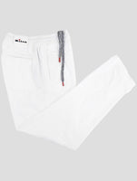 Kiton White Cotton Velvet Pants