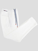 Kiton White Cotton Velvet Pants