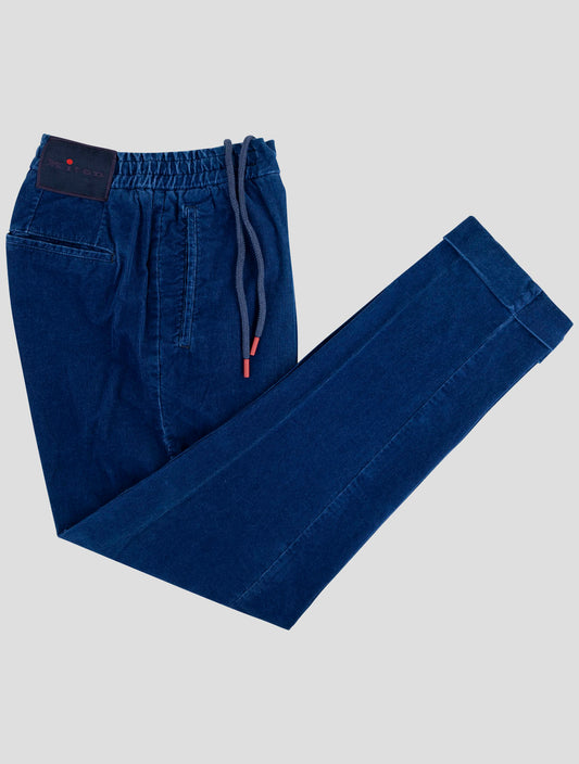 Kiton Blue Cotton Cashmere Ea Velvet Pants