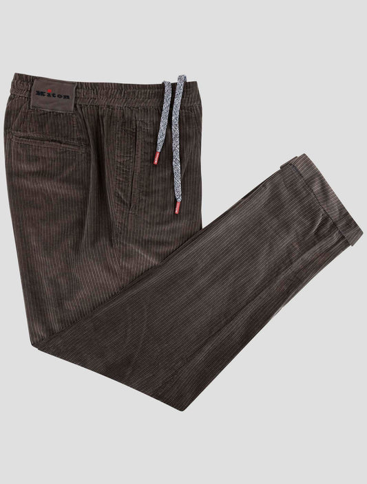 Kiton Brown Cotton Velvet Pants