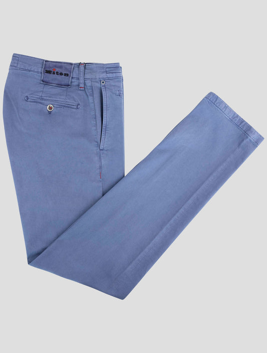 Kiton Blue Cotton Ea Pants