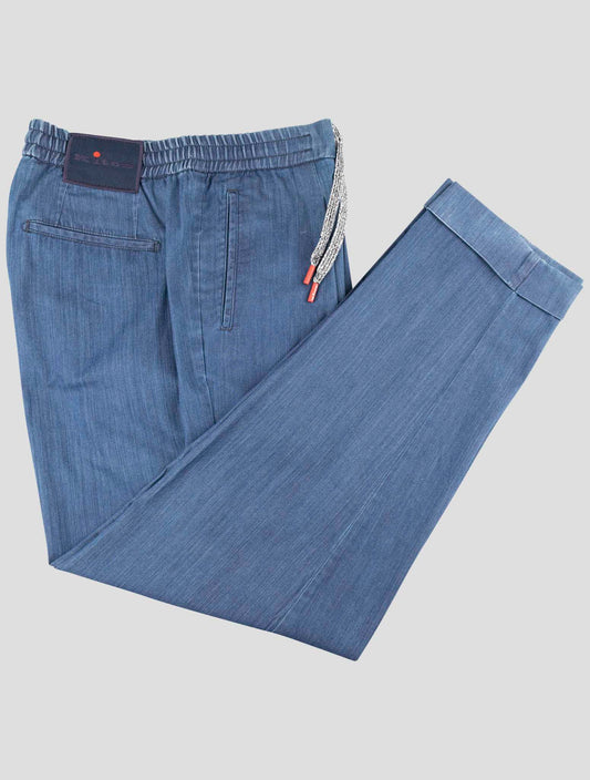 Kiton Blue Cotton Ea Pants