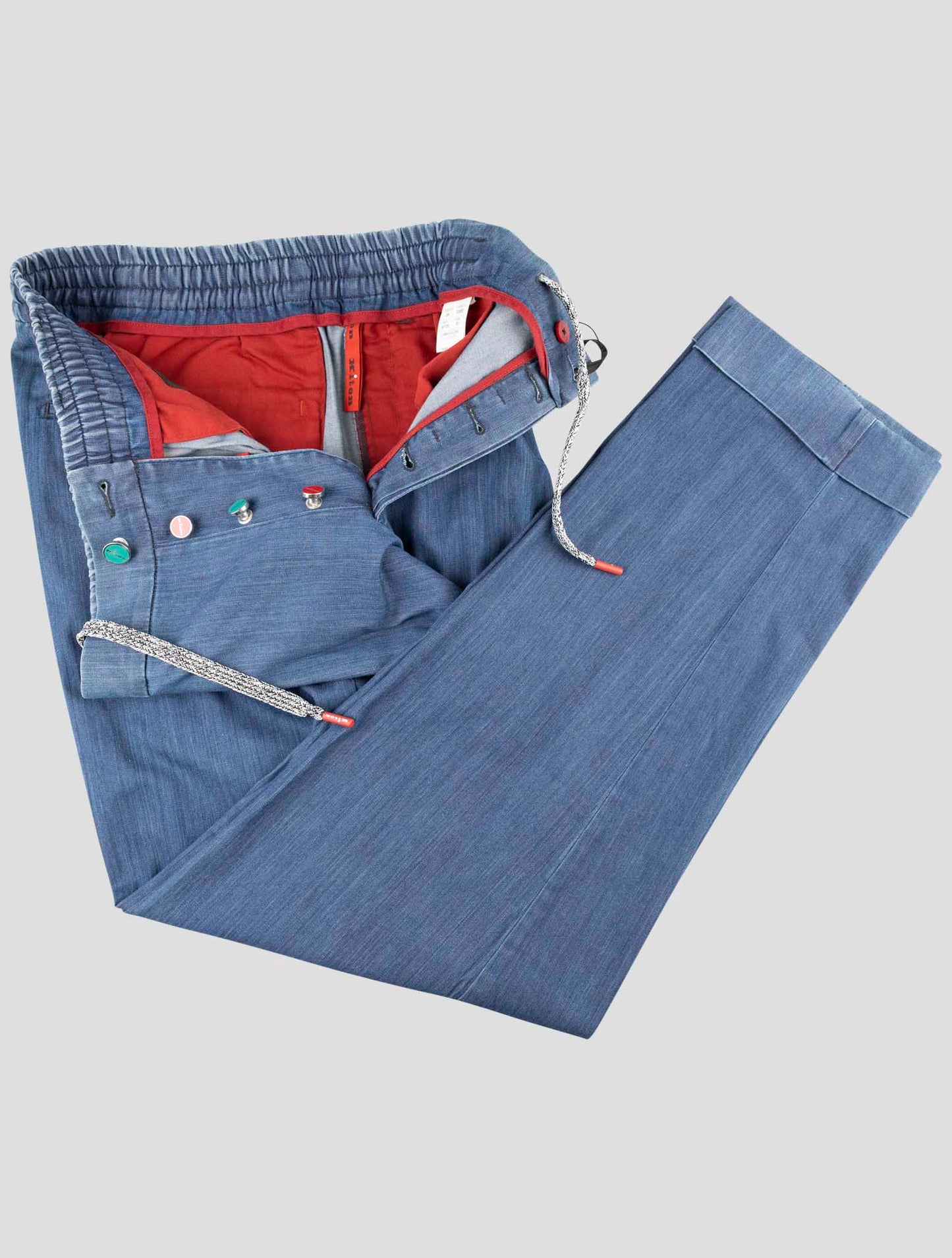 Kiton Blue Cotton Ea Pants