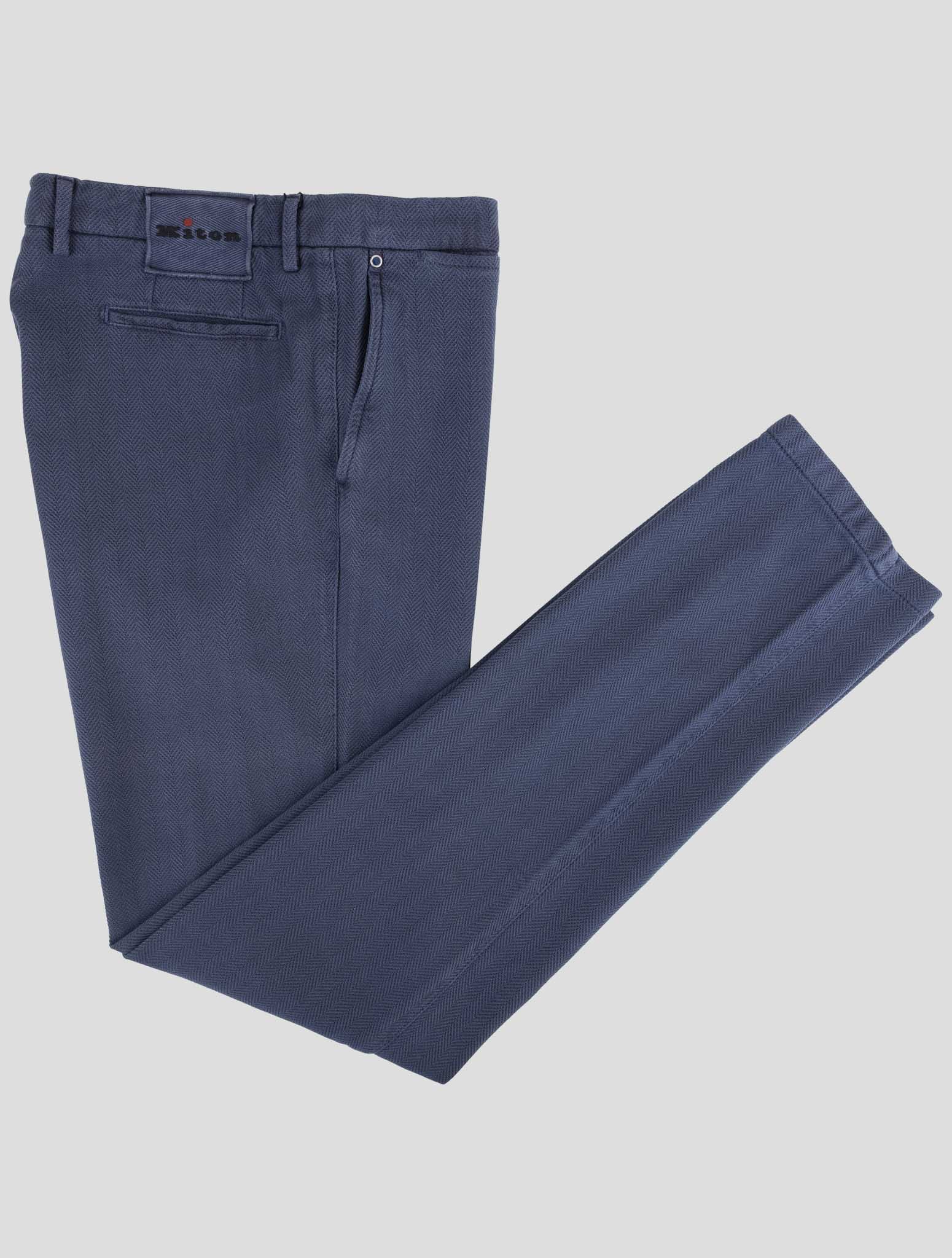 Kiton blue cotton and silk pants