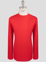 Kiton Red Cotton Cashmere Sweater Crewneck