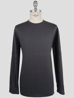 Kiton Gray Cotton Cashmere Sweater Crewneck