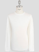 Kiton White Cotton Cashmere Sweater Crewneck