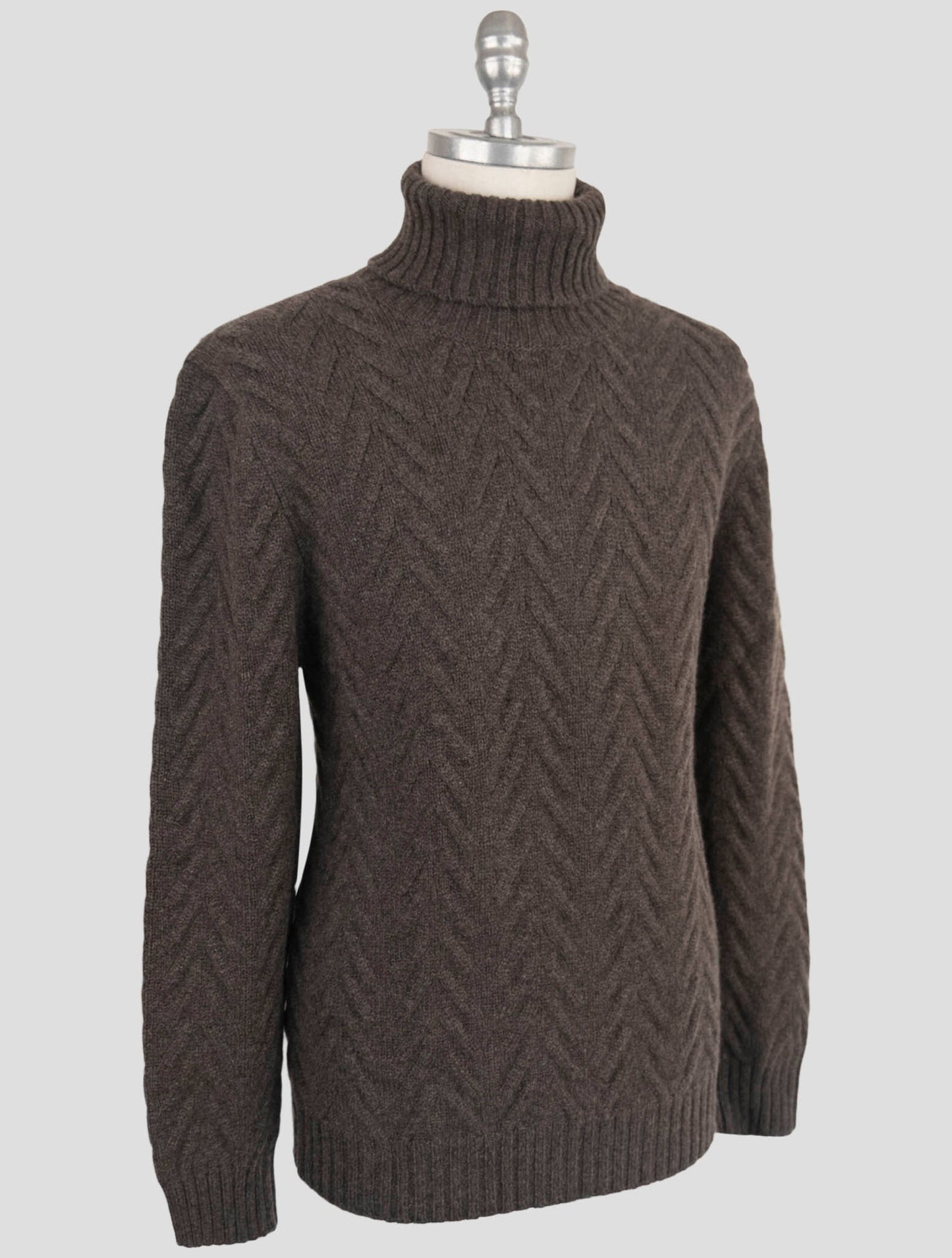 Kiton Brown Cashmere Sweater Turtleneck