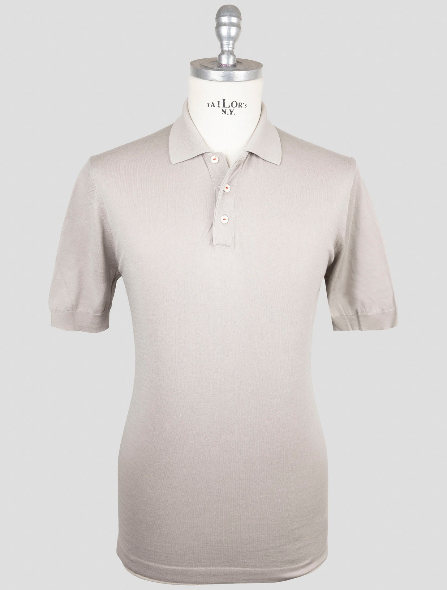 Kiton Taupe Cotton Polo