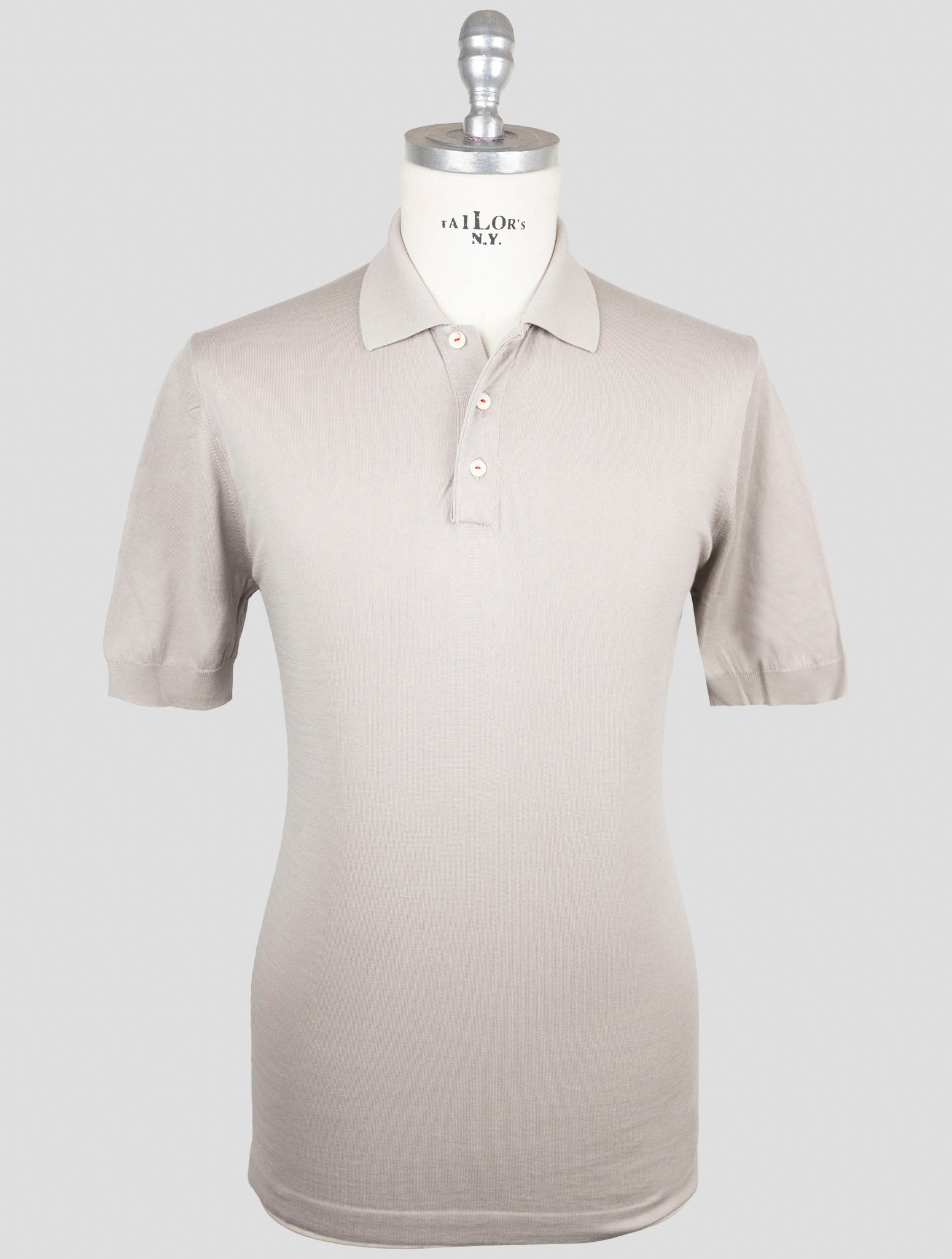 Kiton Taupe Cotton Polo