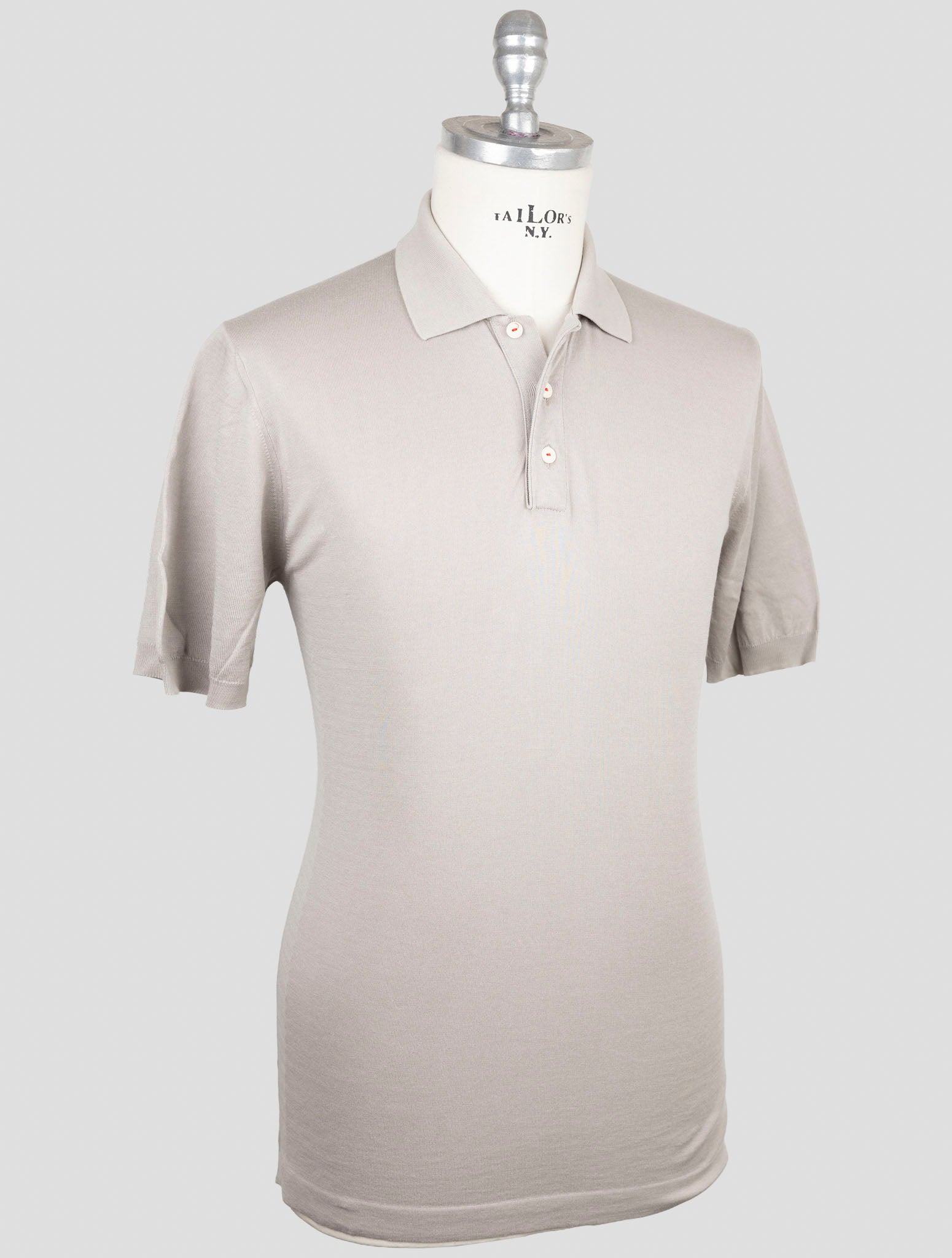 Kiton Taupe Cotton Polo