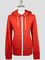 Kiton Red Cotton Ea Sweater Full Zip