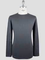 Kiton Gray Cotton Cashmere Sweater Crewneck