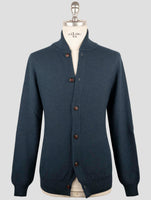 Kiton Blue Cashmere Silk Sweater Cardigan
